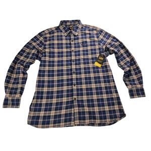 Lee Men’s Large Classic Fit Plaid Long Sleeve Button Down Shirt NWT